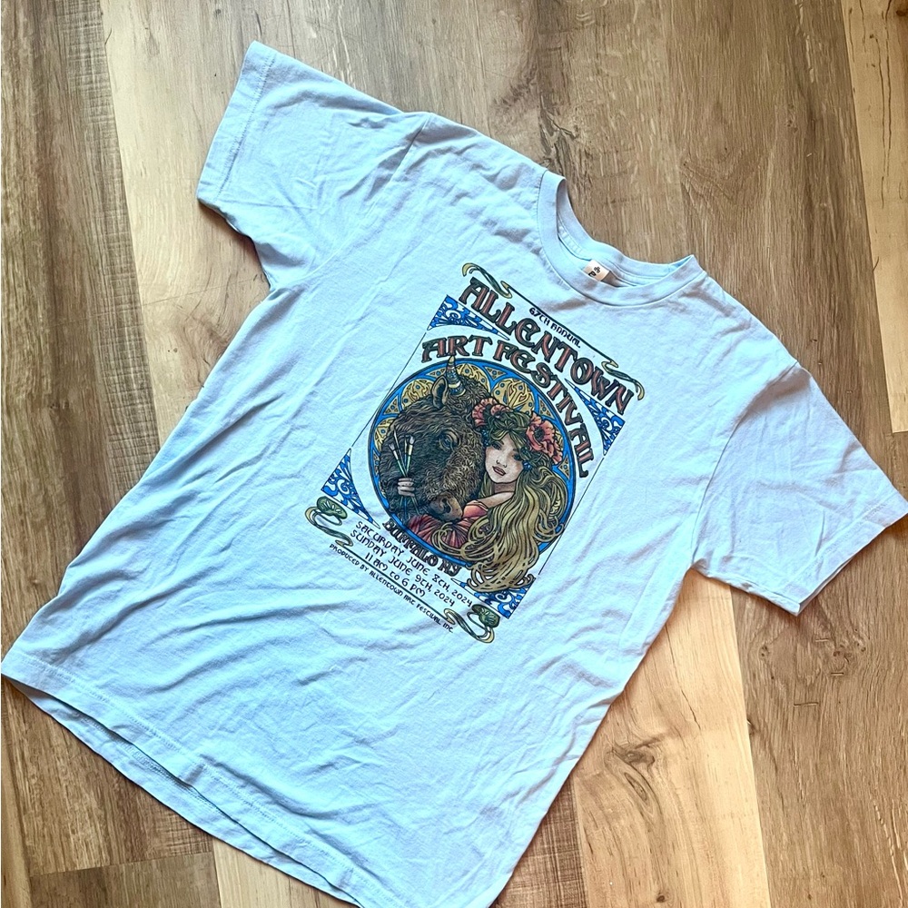 Tultex Sky Blue Allentown Graphic Tee